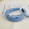 Fabric Handmade Women's Blue Bow Headband