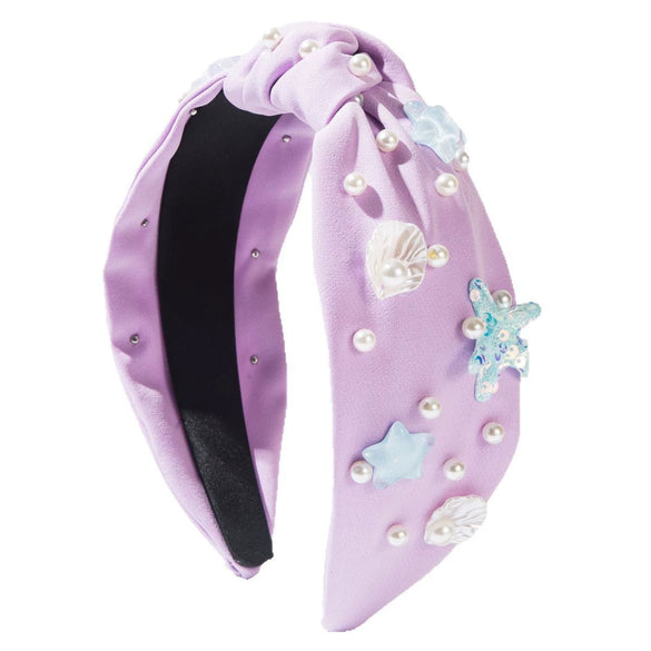 Fabric Headband Set With Pearls For Women Hair Accessories Knot Style