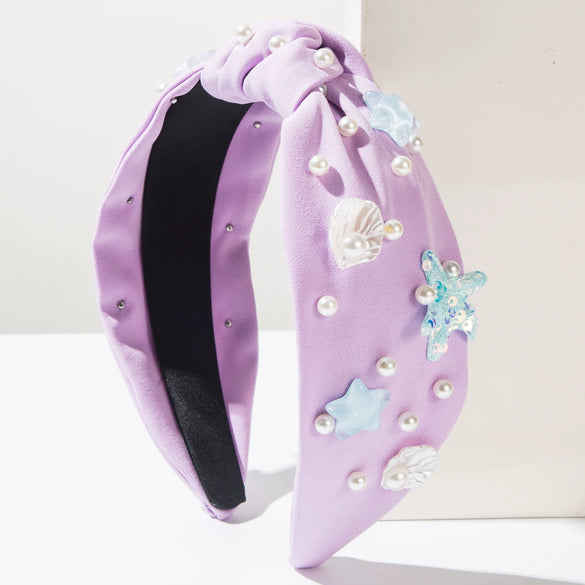 Fabric Headband Set With Pearls For Women Hair Accessories Knot Style