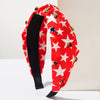 Fabric Headband With Diamond Fivepointed Star And Striped Pattern Women's Hair Accessories