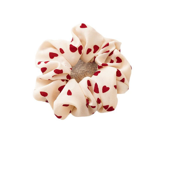Fabric Heart Threecolor Handmade Scrunchie For Women Hair Accessory