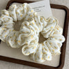 Fabric Knitted Floral Hair Ring And Hair Rope Headdress