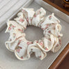 Fabric Knitted Floral Hair Ring And Hair Rope Headdress