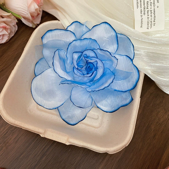 Fabric Mesh Flower Side Duckbill Clip Women's Hair Accessories With Manual Processing For Casual Holiday Style Headwear