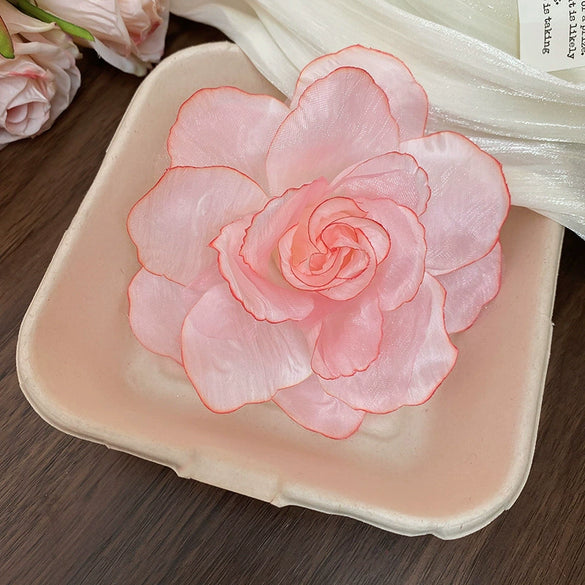 Fabric Mesh Flower Side Duckbill Clip Women's Hair Accessories With Manual Processing For Casual Holiday Style Headwear