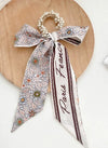 Fabric Pearl Hair Band Ribbon Silk Scarf Style Ponytail Hair Tie Knitted High Elasticity Hair Accessory For Women
