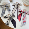 Fabric Pearl Hair Band Ribbon Silk Scarf Style Ponytail Hair Tie Knitted High Elasticity Hair Accessory For Women