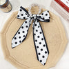 Fabric Pearl Hair Band Ribbon Silk Scarf Style Ponytail Hair Tie Knitted High Elasticity Hair Accessory For Women