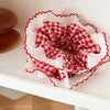 Fabric Red Plaid Intestine Hair Band For Women High Elasticity Seiko Design