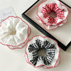 Fabric Red Plaid Intestine Hair Band For Women High Elasticity Seiko Design