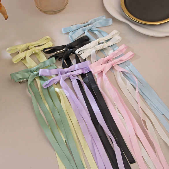 Fabric Ribbon Bow Hairpin Ballet Style Manual Processing Women's Headwear