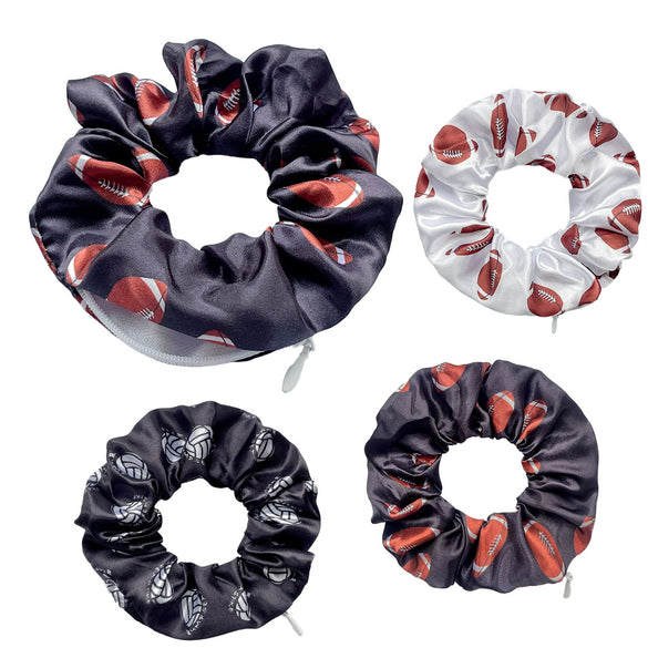 Fabric Sports Series Geometric Patterns Knitting Invisible Zipper Hair Tie