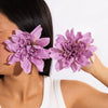 Fabric Sunflower Rose Flower Earrings For Women