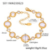 Faceted Czech Glass Anklet Stainless Steel 18K Gold Plated Geometric Women's Foot Jewelry