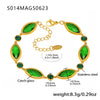 Faceted Czech Glass Anklet Stainless Steel 18K Gold Plated Geometric Women's Foot Jewelry