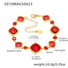 Faceted Czech Glass Anklet Stainless Steel 18K Gold Plated Geometric Women's Foot Jewelry
