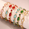 Faceted Czech Glass Anklet Stainless Steel 18K Gold Plated Geometric Women's Foot Jewelry