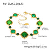 Faceted Czech Glass Anklet Stainless Steel 18K Gold Plated Geometric Women's Foot Jewelry
