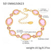 Faceted Czech Glass Anklet Stainless Steel 18K Gold Plated Geometric Women's Foot Jewelry