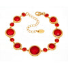 Faceted Czech Glass Anklet Stainless Steel 18K Gold Plated Geometric Women's Foot Jewelry