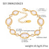 Faceted Czech Glass Anklet Stainless Steel 18K Gold Plated Geometric Women's Foot Jewelry