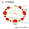 Faceted Czech Glass Anklet Stainless Steel 18K Gold Plated Geometric Women's Foot Jewelry