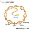 Faceted Czech Glass Anklet Stainless Steel 18K Gold Plated Geometric Women's Foot Jewelry