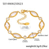 Faceted Czech Glass Anklet Stainless Steel 18K Gold Plated Geometric Women's Foot Jewelry