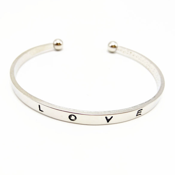 Factory  Simple Fashion Personality Letter Love Open Bracelet Environmental Protection C Type Rose Gold Bracelet For Women