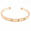 Factory  Simple Fashion Personality Letter Love Open Bracelet Environmental Protection C Type Rose Gold Bracelet For Women