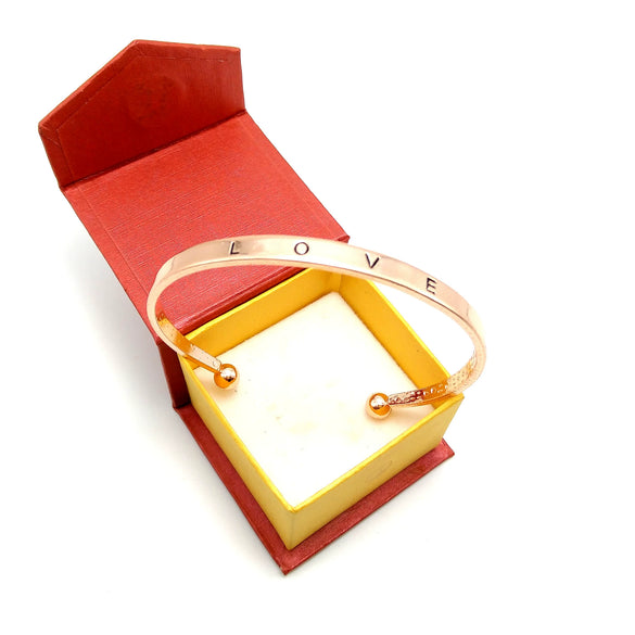 Factory  Simple Fashion Personality Letter Love Open Bracelet Environmental Protection C Type Rose Gold Bracelet For Women