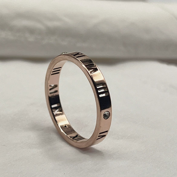 Factory Roman Numeral Titanium Steel Ring Niche High Sense Trend Diamond Ring Lovers Stainless Steel Jewelry Wholesale