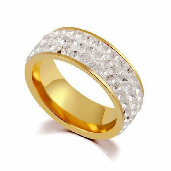 Factory Wholesale Fiverow Diamond Ring Fashion Couple Ring Jewelry Wholesale Round Head Supply