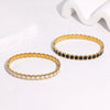 Fade Resistant Gold Electroplated Stainless Steel Geometric Bracelet With Retro Temperament Style