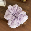 Fairy Lace Pearl Scrunchie For Women Floral Geometric Cloth Hair Tie Inlaid With Pearls