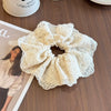 Fairy Lace Pearl Scrunchie For Women Floral Geometric Cloth Hair Tie Inlaid With Pearls