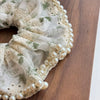 Fairy Lace Pearl Scrunchie For Women Floral Geometric Cloth Hair Tie Inlaid With Pearls