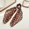 Fairy Lace Pearl Scrunchie For Women Floral Geometric Cloth Hair Tie Inlaid With Pearls