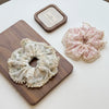 Fairy Lace Pearl Scrunchie For Women Floral Geometric Cloth Hair Tie Inlaid With Pearls