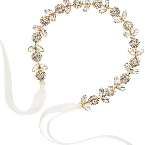 Fairy Style Classic Style Leaf Artificial Crystal Hair Band