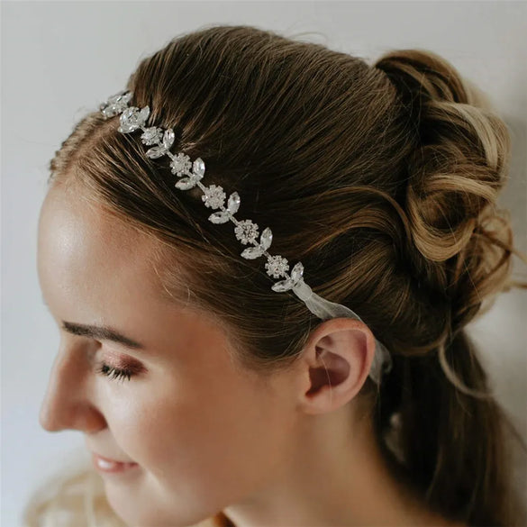 Fairy Style Classic Style Leaf Artificial Crystal Hair Band