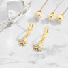 Fairy Style Geometric Star Zircon Long Drop Earrings In Sterling Silver For Women