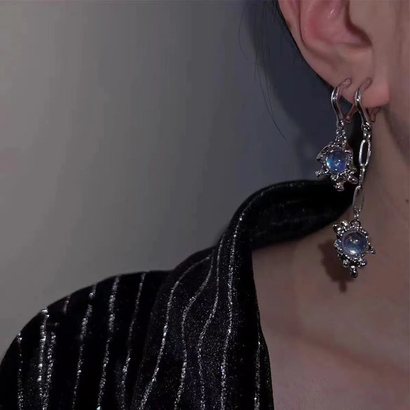 Fairy Style Simple Style Irregular Star Alloy Plating Inlay Moonstone Women'S Drop Earrings