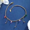 Wholesale Jewelry Fairy Style Vacation Modern Style Geometric Tassel 304 Stainless Steel Artificial Gemstones 18K Gold Plated Inlay Anklet