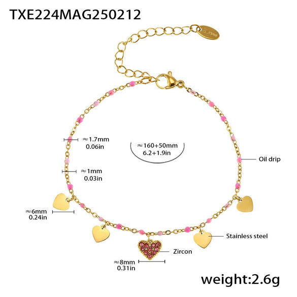 Fantasy Color Zircon 316L Stainless Steel Necklace Electroplating Women's Jewelry