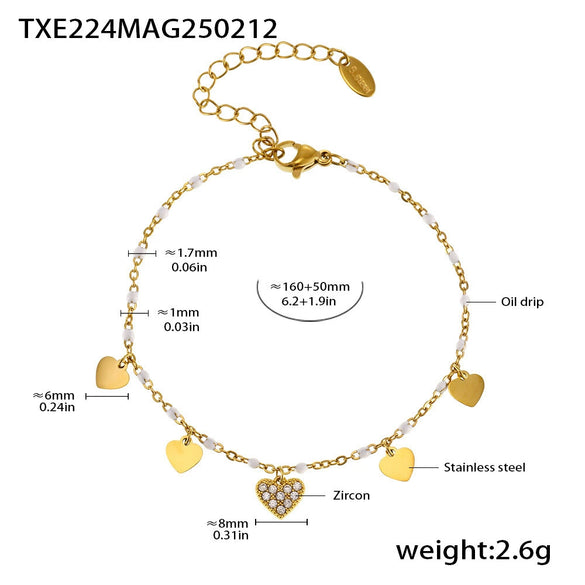 Fantasy Color Zircon 316L Stainless Steel Necklace Electroplating Women's Jewelry