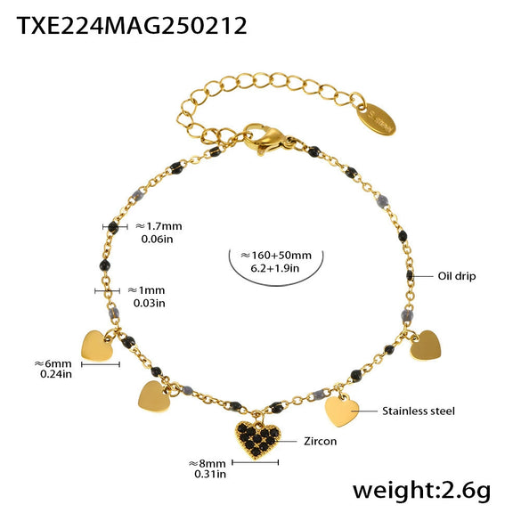Fantasy Color Zircon 316L Stainless Steel Necklace Electroplating Women's Jewelry