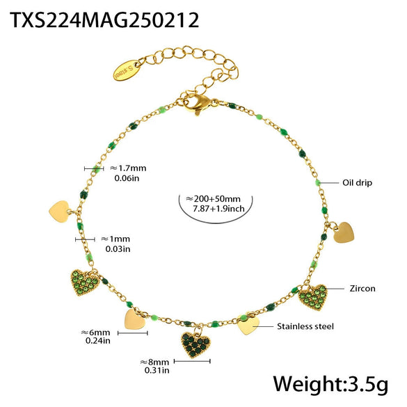 Fantasy Color Zircon 316L Stainless Steel Necklace Electroplating Women's Jewelry