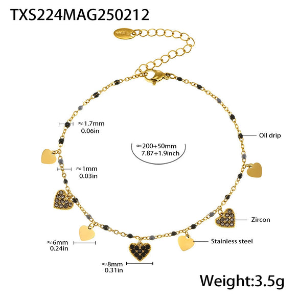 Fantasy Color Zircon 316L Stainless Steel Necklace Electroplating Women's Jewelry