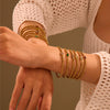 Fashion Accessible Luxury Stainless Steel Ball Bead Geometric Pattern 18K Gold Plated Women's Bracelet